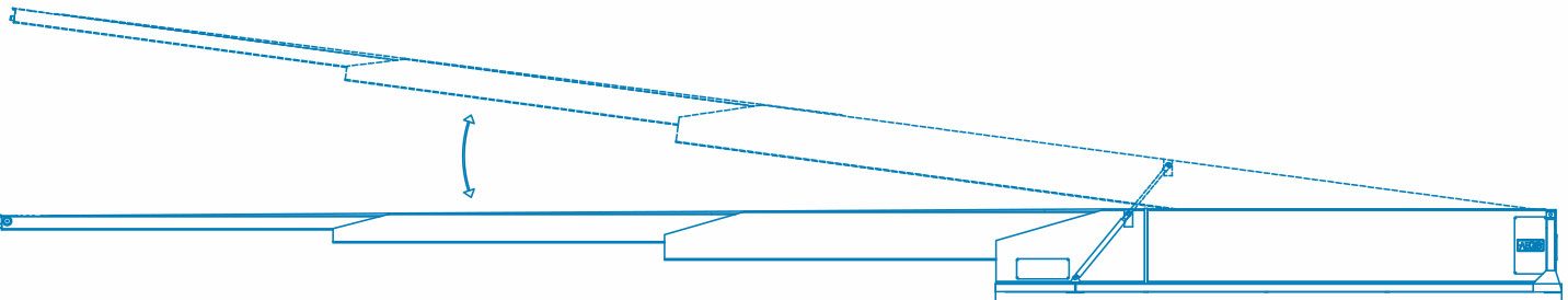 With hydraulically adjusted boom height With hydraulically adjusted boom height